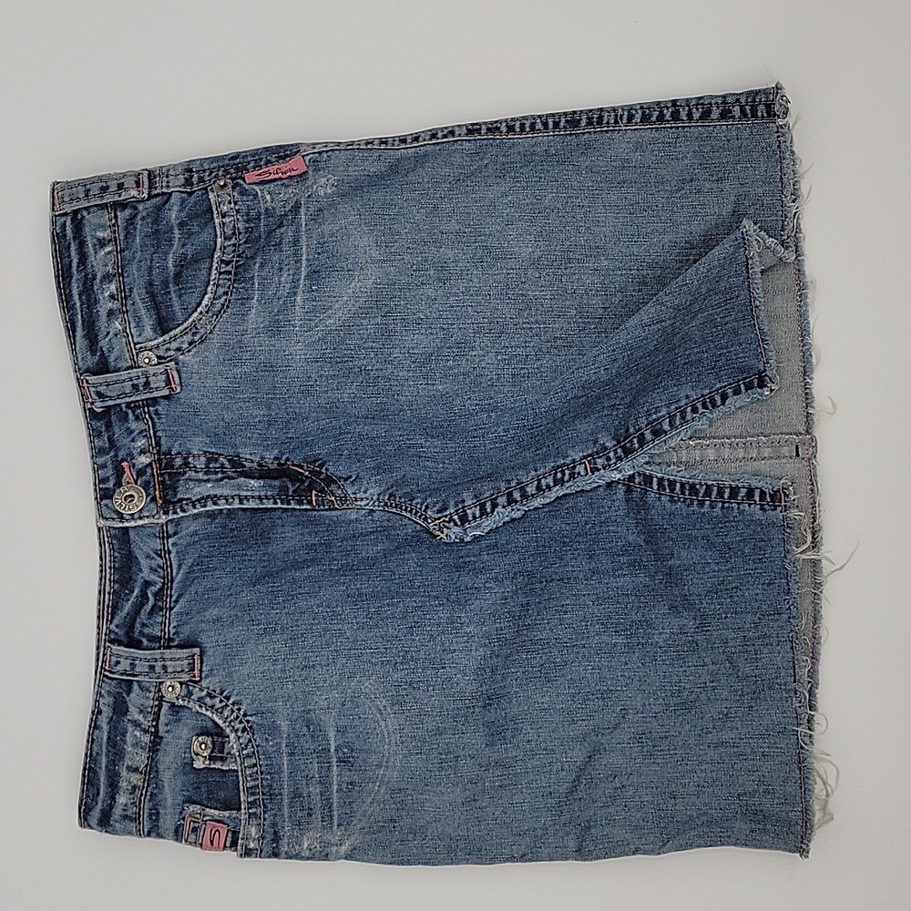 Silver Jean Skirt, Size 28 Waist